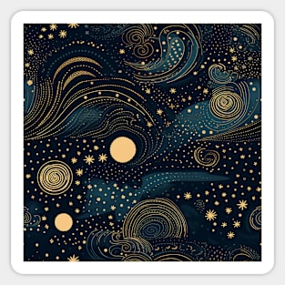 Dazzle in the Night: Make a Stellar Statement with Our Exquisite 'Starry Night' Pattern! Sticker